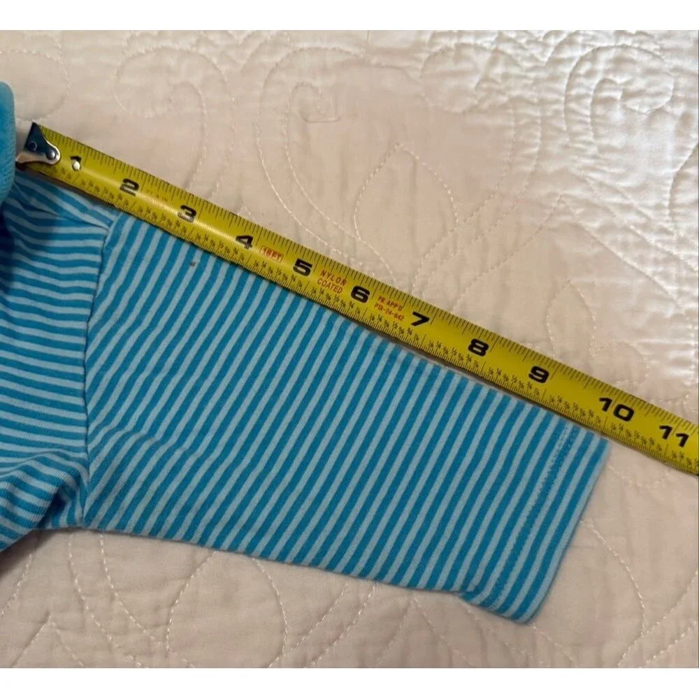 Sweet Potatoes Baby Dog Pocket Cardigan Blue Striped 12M Made in USA